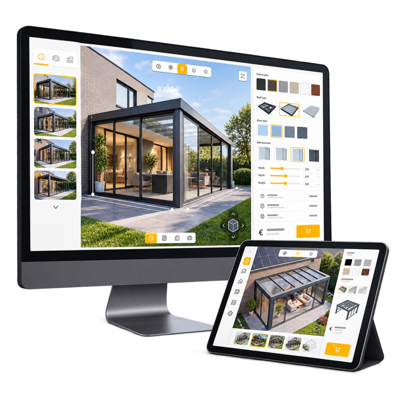 BuildingSoft 3D Configurator op computer en tablet