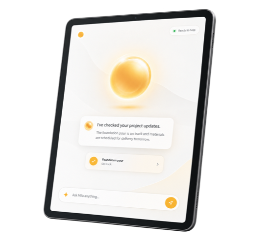 Mila AI digitale assistent op tablet